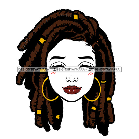 Transparent Black Woman Face Eyes Closed Locs JPG  PNG Clipart Cricut Silhouette Cut Cutting