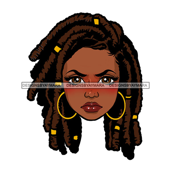 Black Woman Head  Angry Face Sister Locs JPG  PNG Clipart Cricut Silhouette Cut Cutting