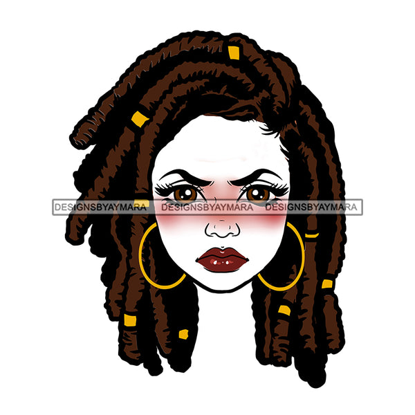 Transparent Black Woman Head  Angry Face Sister Locs JPG  PNG Clipart Cricut Silhouette Cut Cutting