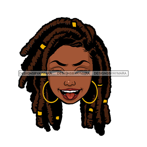 Black Woman Head Laughing Sister Locs JPG  PNG Clipart Cricut Silhouette Cut Cutting