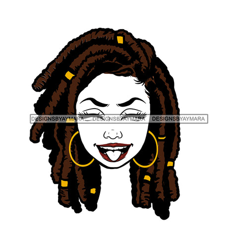 Transparent Black Woman Head Laughing Sister Locs JPG  PNG Clipart Cricut Silhouette Cut Cutting