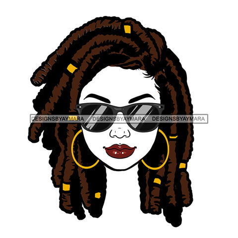 Transparent Black Woman Smiling Wearing Sunglasses Sister Locs JPG  PNG Clipart Cricut Silhouette Cut Cutting