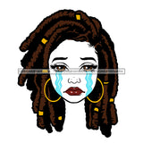 Black Woman Head In Tears Sister Locs JPG  PNG Clipart Cricut Silhouette Cut Cutting