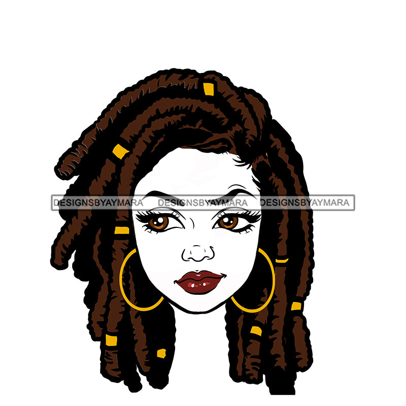 Transparent Black Woman Head Smirk Sister Locs JPG PNG Clipart Cricut ...