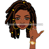 Black Woman Big Brown Eyes Red Lips Locs Sister Locs JPG PNG Clipart Cricut Silhouette Cut Cutting