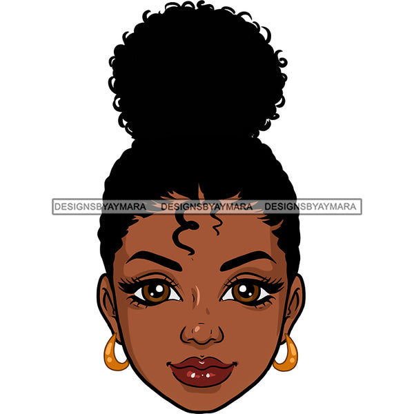 Black Woman Head Big Brown Eyes Red Lips JPG PNG Clipart Cricut Silhouette Cut Cutting