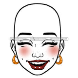 Transparent Bald Black Woman Head Laughing JPG  PNG Clipart Cricut Silhouette Cut Cutting