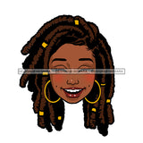 Black Woman Head Laughing Sister Locs JPG  PNG Clipart Cricut Silhouette Cut Cutting