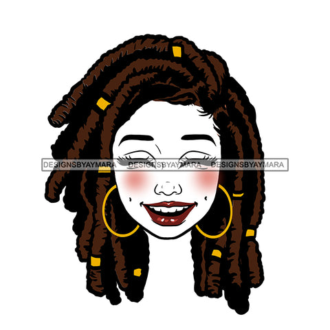 Transparent Black Woman Head Laughing Sister Locs JPG  PNG Clipart Cricut Silhouette Cut Cutting