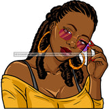 Sassy Black Woman With Locs  In Color JPG  PNG Clipart Cricut Silhouette Cut Cutting