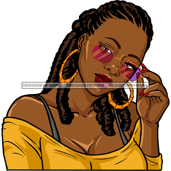 Sassy Black Woman With Locs  In Color JPG  PNG Clipart Cricut Silhouette Cut Cutting