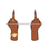 F  U Black Fingers Giving The Finger  JPG PNG Clipart Cricut Silhouette Cut Cutting