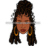 Black Woman With Locs  Gold Hoops In Color JPG  PNG Clipart Cricut Silhouette Cut Cutting