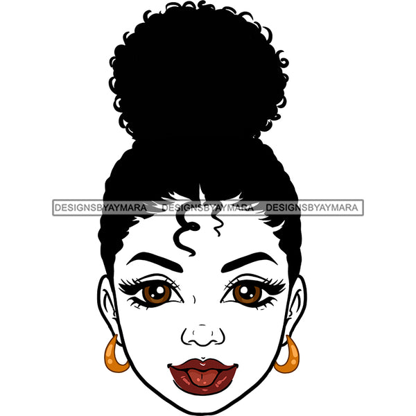 Transparent Black Woman Head With Tongue Out  JPG PNG Clipart Cricut Silhouette Cut Cutting