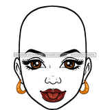 Bald Transparent Black Woman Head With Tongue Out  JPG PNG Clipart Cricut Silhouette Cut Cutting