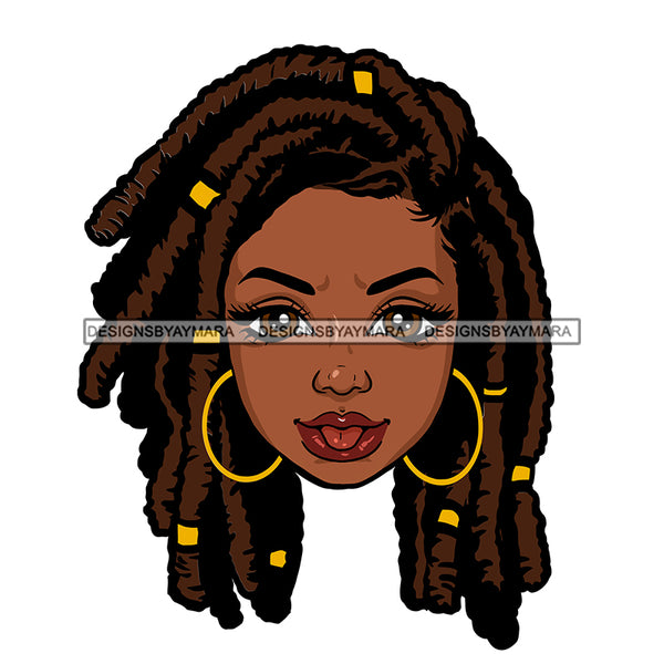 Black Woman Head Locs Sister Locs With Tongue Out  JPG PNG Clipart Cricut Silhouette Cut Cutting