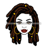 Transparent Black Woman Head Locs Sister Locs With Tongue Out  JPG PNG Clipart Cricut Silhouette Cut Cutting