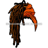 Faceless Beautiful Black Woman With Sister Locs  Orange Headwrap JPG  PNG Clipart Cricut Silhouette Cut Cutting