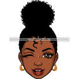 Black Woman Head Winking And Tongue Out  JPG  PNG Clipart Cricut Silhouette Cut Cutting