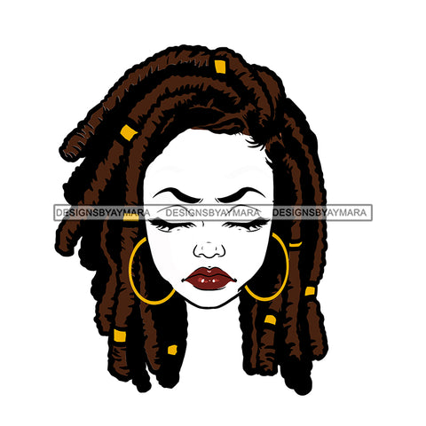 Transparent Black Woman Head Eyes Closed Locs  Sister Locs JPG  PNG Clipart Cricut Silhouette Cut Cutting