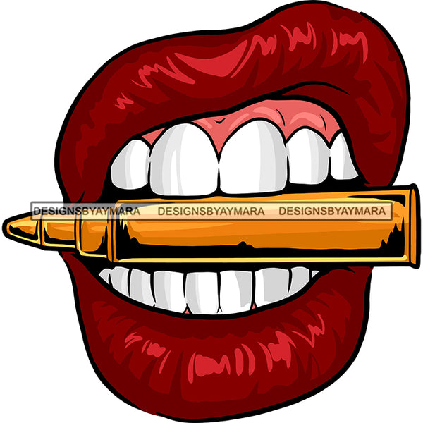Sexy Lips White Teeth Bullet Mouth Tongue Erotic Red Lipstick Makeup Gloss Collagen Cosmetics Model Cosmetology Glamour SVG JPG PNG Vector Clipart Cricut Silhouette Cut Cutting