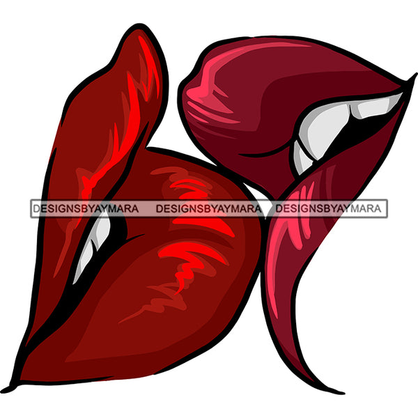 Sexy Lips Mouth Kissing Kiss Erotic Exotic Red Lipstick Makeup Gloss Collagen Cosmetics Model Cosmetology Glamour SVG JPG PNG Vector Clipart Cricut Silhouette Cut Cutting