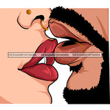 Man Kissing Woman Lips Sexy Mustache Bear Mouth Erotic Red Lipstick Makeup Gloss Collagen Cosmetics Model Cosmetology Glamour SVG JPG PNG Vector Clipart Cricut Silhouette Cut Cutting