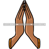 African American Woman Hard Praying Hand Long Nail Vector Design Element White Background SVG JPG PNG Vector Clipart Cricut Silhouette Cut Cutting
