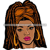Gangster African American Woman Locus Hairstyle Cute Face Girls Vector Design Element Afro Girls Smile Face SVG JPG PNG Vector Clipart Cricut Silhouette Cut Cutting