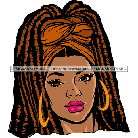 Gangster African American Woman Locus Hairstyle Cute Face Girls Vector Design Element Afro Girls Smile Face SVG JPG PNG Vector Clipart Cricut Silhouette Cut Cutting
