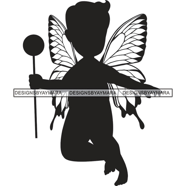 Bundle 9 Cute Baby Boy Fairy Wings Fantasy SVG PNG JPG Cut Files For Silhouette Cricut and More