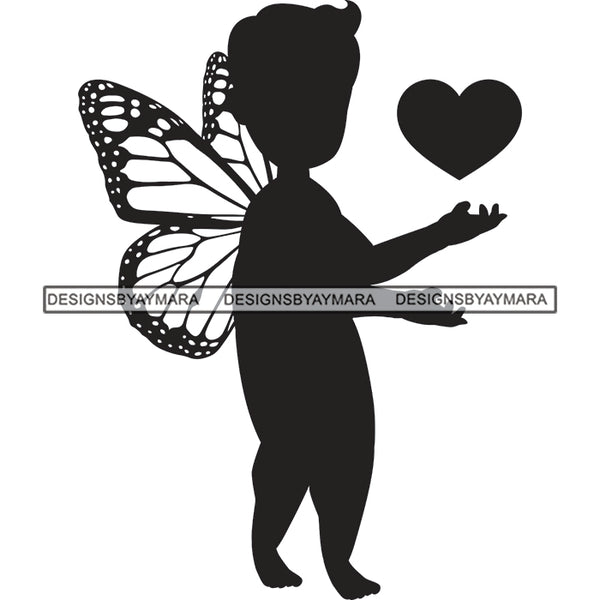 Bundle 9 Cute Baby Boy Fairy Wings Fantasy SVG PNG JPG Cut Files For Silhouette Cricut and More