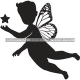 Bundle 9 Cute Baby Boy Fairy Wings Fantasy SVG PNG JPG Cut Files For Silhouette Cricut and More