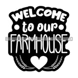 Farmer Life Farm Animals Livestock Rustic Farmhouse Lifestyle Banner Logo B/W SVG JPG PNG Vector Clipart Cricut Silhouette Cut Cutting