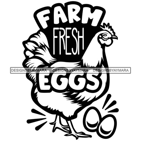 Farmers Life Farm Animals Livestock Fresh Produce Countryside Lifestyle Banner Logo B/W SVG JPG PNG Vector Clipart Cricut Silhouette Cut Cutting