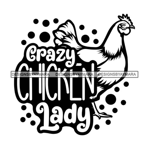 Farmers Life Animals Rooster Chicken Fresh Eggs Countryside Lifestyle Banner Logo B/W SVG JPG PNG Vector Clipart Cricut Silhouette Cut Cutting