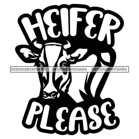 Farmers Life Animals Cow Milk Dairy Barn Farm Countryside Lifestyle Banner Logo B/W SVG JPG PNG Vector Clipart Cricut Silhouette Cut Cutting