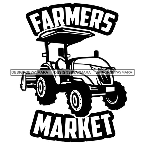 Farmer Fresh Farm Animals Planting Harvesting Countryside Lifestyle Banner Logo B/W SVG JPG PNG Vector Clipart Cricut Silhouette Cut Cutting