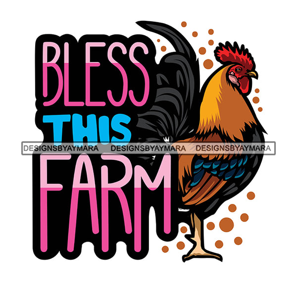 Farmers Life Animals Rooster Livestock Farm Countryside Lifestyle Banner Logo SVG JPG PNG Vector Clipart Cricut Silhouette Cut Cutting