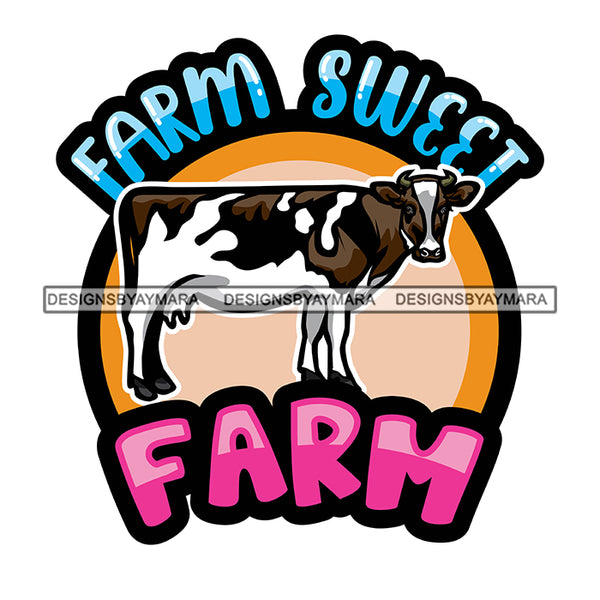 Farmer Fresh Farm Animals Milk Barn Countryside Lifestyle Banner Logo SVG JPG PNG Vector Clipart Cricut Silhouette Cut Cutting