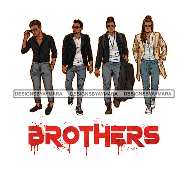 Dripping Brothers Word Bottom Black Men Close Friends Trip White Background SVG JPG PNG Vector Clipart Cricut Silhouette Cut Cutting