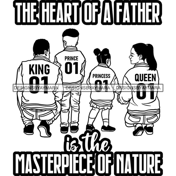 Happy Father's Day Quote Family Together Dad Mom Daughter Son Sport Jackets B/W SVG JPG PNG Vector Clipart Cricut Silhouette Cut Cutting