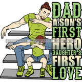 Happy Father's Day Quote Handsome Dad Son Celebrating Happy Moments SVG JPG PNG Vector Clipart Cricut Silhouette Cut Cutting