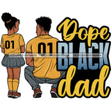 Happy Father's Day Quote Dad Daughter Loving Family Together Sports Jersey SVG JPG PNG Vector Clipart Cricut Silhouette Cut Cutting