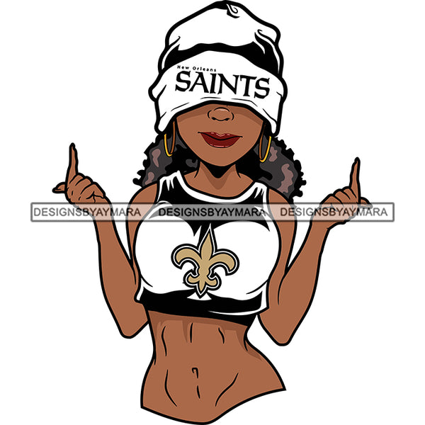American Football Team New Orleans Diva Melanin Woman Sports Touchdown Professional Uniform SVG PNG JPG Cutting Files For Silhouette Cricut and More!