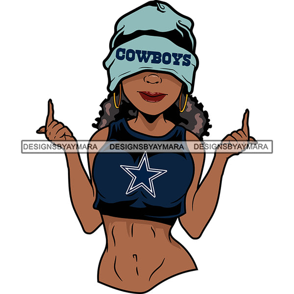 American Football Team Dallas Diva Melanin Woman Sports Touchdown Professional Uniform SVG PNG JPG Cutting Files For Silhouette Cricut and More!