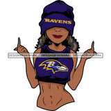American Football Team Baltimore Diva Melanin Woman Sports Touchdown Professional Uniform SVG PNG JPG Cutting Files For Silhouette Cricut and More!