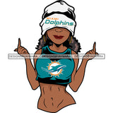 American Football Team Miami Diva Melanin Woman Sports Touchdown Professional Uniform SVG PNG JPG Cutting Files For Silhouette Cricut and More!
