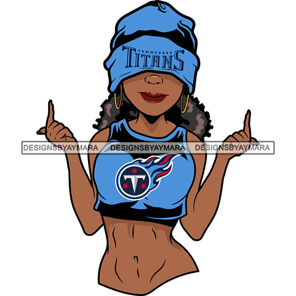 American Football Team Tennessee Diva Melanin Woman Sports Touchdown Professional Uniform SVG PNG JPG Cutting Files For Silhouette Cricut and More!