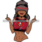 American Football Team Tampa Bay Diva Melanin Woman Sports Touchdown Professional Uniform SVG PNG JPG Cutting Files For Silhouette Cricut and More!
